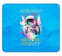 Shopagift Personalised Astronaut Reporting for Duty Space Mouse Mat Pad 24cm x 19cm