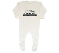 Shopagift Personalised Back Off! Auntie is Crazy and I'm not Afraid to use her Baby Romper White