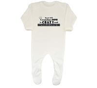 Shopagift Personalised Back Off! Grandma is Crazy and I'm not Afraid to use her Baby Romper White
