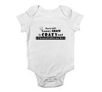 Shopagift Personalised Back Off! Nanny is Crazy and I'm not Afraid to use her Baby Vest Bodysuit White