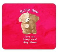Shopagift Personalised Bear Hug Love You Beary Much Mouse Mat Pad 24cm x 19cm