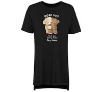 Shopagift Personalised Bear Hug Love You Beary Much Women's Nightie Night Shirt Black