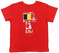 Shopagift Personalised Belgium Football Kids T-Shirt Bring it Home Soccer Fan Supporter Childrens Tee Boys Girls Red