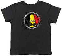 Shopagift Personalised Belgium Football Sports Childrens Kids T-Shirt Gift Black