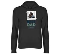 Shopagift Personalised Best Dad in the World Hoodie Unisex Any photo Image Father's Day Hoody Hooded Top Black
