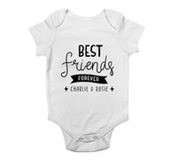 Shopagift Personalised Best Friends Forever Baby Grow Vest Any Names Friendship Bodysuit Boys Girls