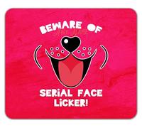Shopagift Personalised Beware of the Serial Face Licker Dog Mouse Mat Pad 24cm x 19cm