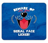 Shopagift Personalised Beware of the Serial Face Licker Dog Mouse Mat Pad 24cm x 19cm