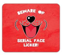 Shopagift Personalised Beware of the Serial Face Licker Dog Mouse Mat Pad 24cm x 19cm