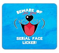 Shopagift Personalised Beware of the Serial Face Licker Dog Mouse Mat Pad 24cm x 19cm