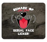 Shopagift Personalised Beware of the Serial Face Licker Dog Mouse Mat Pad 24cm x 19cm