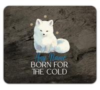 Shopagift Personalised Born for the Cold Arctic Fox Mouse Mat Pad 24cm x 19cm
