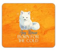 Shopagift Personalised Born for the Cold Arctic Fox Mouse Mat Pad 24cm x 19cm