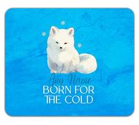 Shopagift Personalised Born for the Cold Arctic Fox Mouse Mat Pad 24cm x 19cm