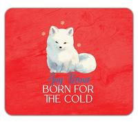 Shopagift Personalised Born for the Cold Arctic Fox Mouse Mat Pad 24cm x 19cm
