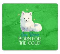 Shopagift Personalised Born for the Cold Arctic Fox Mouse Mat Pad 24cm x 19cm
