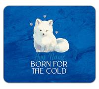 Shopagift Personalised Born for the Cold Arctic Fox Mouse Mat Pad 24cm x 19cm