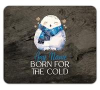 Shopagift Personalised Born for the Cold Arctic Owl Mouse Mat Pad 24cm x 19cm