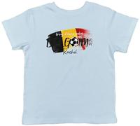 Shopagift Personalised Bring it Home Belgium Football 2025 Kids T-Shirt Childrens Tee Boys Girls Light Blue