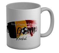 Shopagift Personalised Bring it Home Belgium Football 2025 Mug White 11oz Large Ceramic Cup