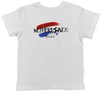 Shopagift Personalised Bring it Home Netherlands Football Kids T-Shirt Childrens Tee Boys Girls White