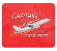 Shopagift Personalised Captain Any Name Cleared for Takeoff Mouse Mat Pad 24cm x 19cm