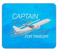 Shopagift Personalised Captain Any Name Cleared for Takeoff Mouse Mat Pad 24cm x 19cm