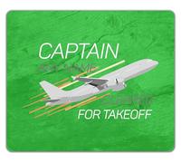 Shopagift Personalised Captain Any Name Cleared for Takeoff Mouse Mat Pad 24cm x 19cm