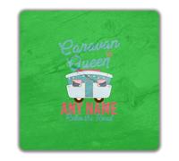 Shopagift Personalised Caravan Queen Name Rules the Road 2 Pack Coasters - 9cm x 9cm