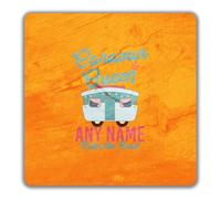 Shopagift Personalised Caravan Queen Name Rules the Road 2 Pack Coasters - 9cm x 9cm