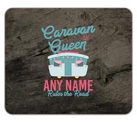 Shopagift Personalised Caravan Queen Name Rules the Road Mouse Mat Pad 24cm x 19cm