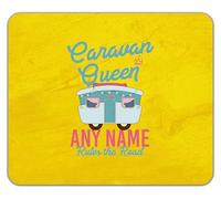 Shopagift Personalised Caravan Queen Name Rules the Road Mouse Mat Pad 24cm x 19cm