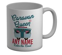 Shopagift Personalised Caravan Queen Name Rules The Road Mug White 11oz Large Ceramic Cup