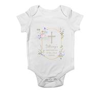 Shopagift Personalised Christening Day Baby Vest Any Name Date Location Bodysuit Gift White