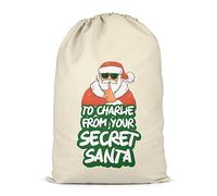 Shopagift Personalised Christmas Sack Secret Santa Funny Xmas Gift Bag for Presents X-Large 70cm x 50cm