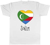 Shopagift Personalised Comoros Football Nation Flag T-Shirt White