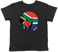 Shopagift Personalised Cricket South Africa Sports Childrens Kids T-Shirt Gift Black