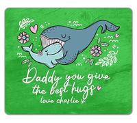 Shopagift Personalised Daddy You Give the Best Hugs Whale Mouse Mat Pad 24cm x 19cm