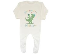 Shopagift Personalised Dinosaur First Father's Day Baby Grow Romper Suit Daddy and Son Boys Girls White