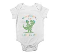 Shopagift Personalised Dinosaur First Father's Day Baby Vest Daddy and Son Bodysuit Boys Girls