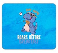 Shopagift Personalised Dinosaur Roars Before Breakfast Mouse Mat Pad 24cm x 19cm