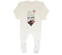Shopagift Personalised DJ Any Name in The Mix Music Deejay Baby Romper Boys Girls White