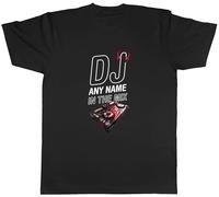 Shopagift Personalised DJ Any Name in The Mix Music Deejay Mens T-Shirt Tee Black