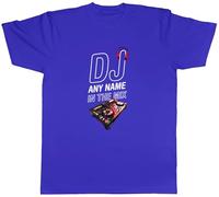 Shopagift Personalised DJ Any Name in the Mix Music Deejay Mens T-Shirt Tee Blue