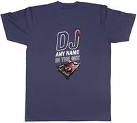 Shopagift Personalised DJ Any Name in the Mix Music Deejay Mens T-Shirt Tee Navy Blue