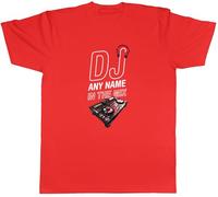 Shopagift Personalised DJ Any Name in The Mix Music Deejay Mens T-Shirt Tee Red