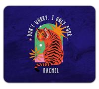 Shopagift Personalised Don't Worry I Only Purr Sitting Tiger Mouse Mat Pad 24cm x 19cm