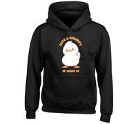 Shopagift Personalised Duck Cute & Grumpy Kids Hoodie Funny Bird Hoody Hooded Top Boys Girls Black