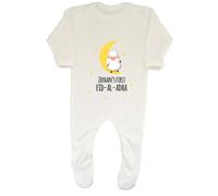 Shopagift Personalised Eid Al Adha Cute Sheep On A Moon Crescent Baby Grow Romper Suit White