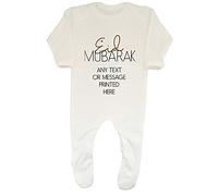 Shopagift Personalised Eid Mubarak Any Text or Message Baby Romper White